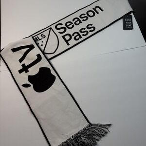 Major League Soccer Scarf Black White Season Pass Supporter Fan Gear